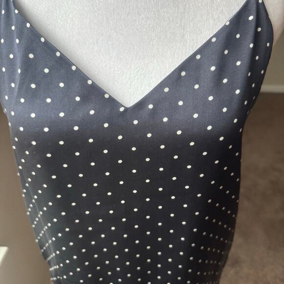 NWT $98 Brooks Brothers Red Fleece Women's Silk Tank Top XS‎ Blue Polka Dot Y2K - Picture 2 of 8